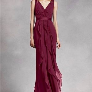 Bridesmaid Dress: White by Vera Wang in Wine